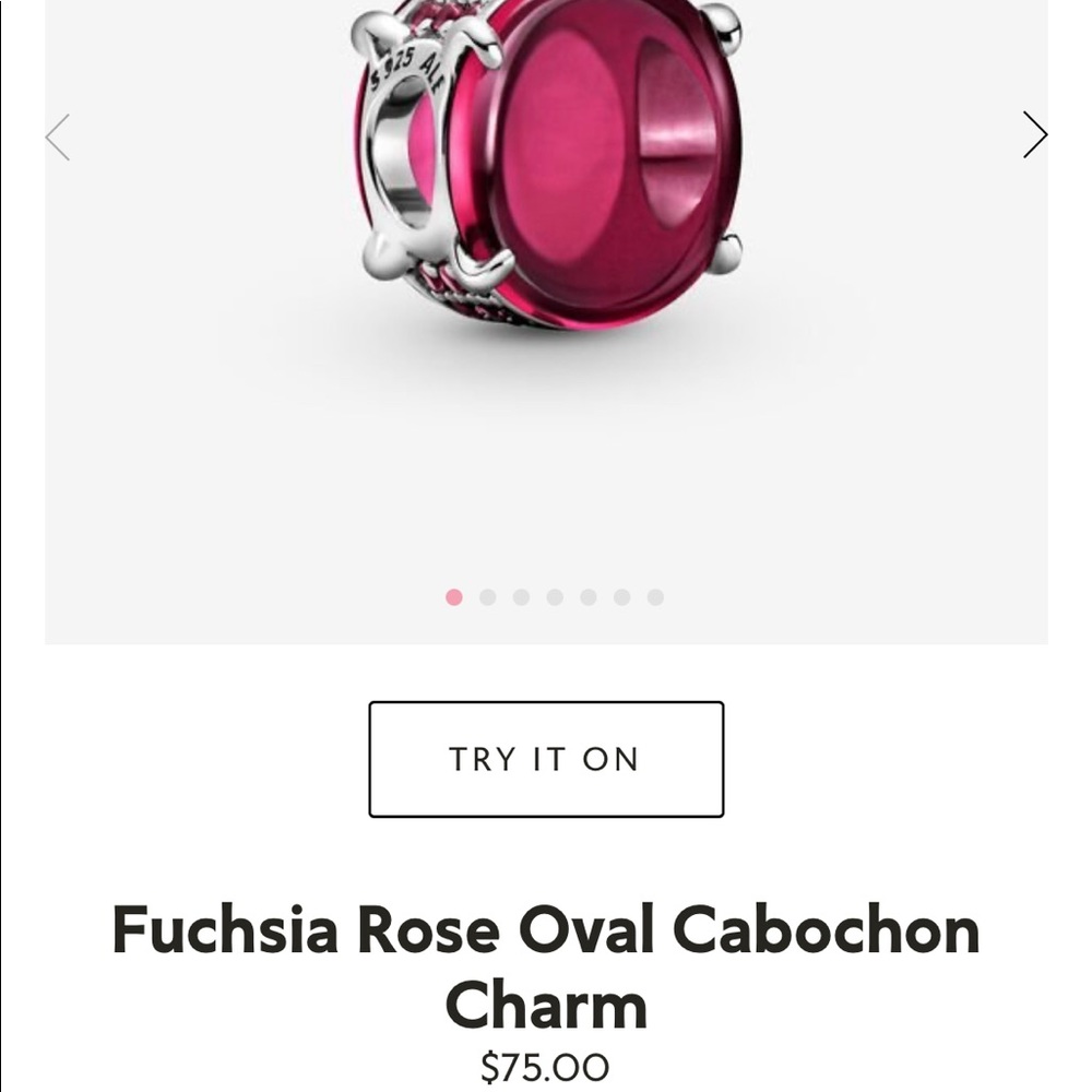 Fuchsia Rose Oval Cabochon Charm